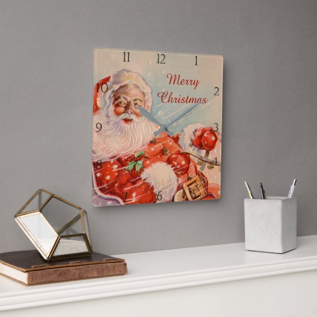 Horloge Carrée Santas Sleigh (Bureau)