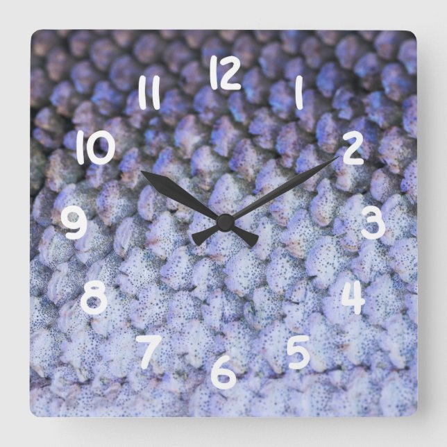 Horloge Carrée Saumon chatoyant (Recto)