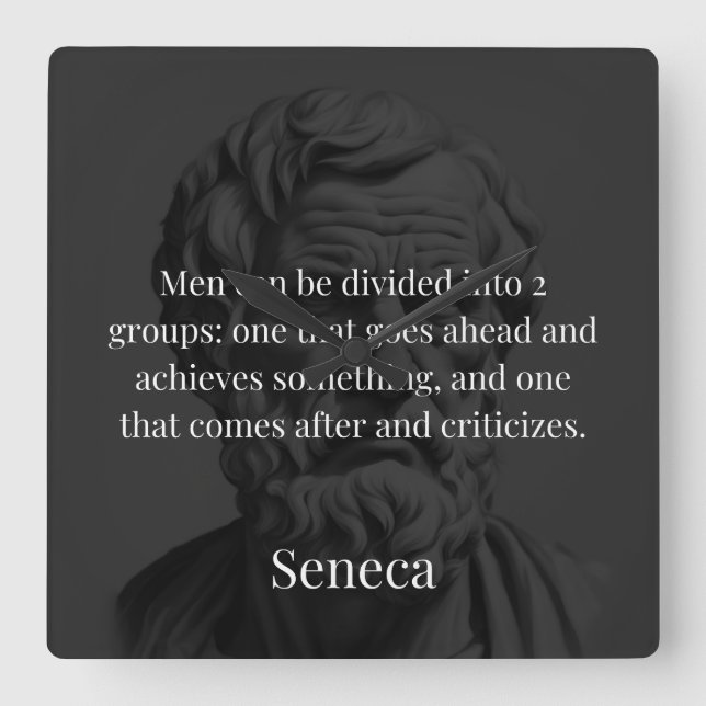 Horloge Carrée Seneca's Division : Les Doers et les Critiques (Recto)