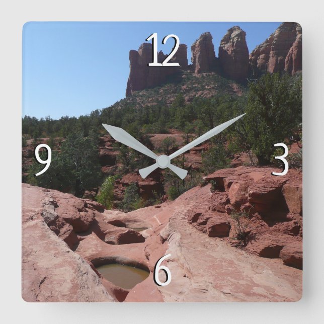 Horloge Carrée Sept piscines sacrées à Sedona Arizona (Recto)