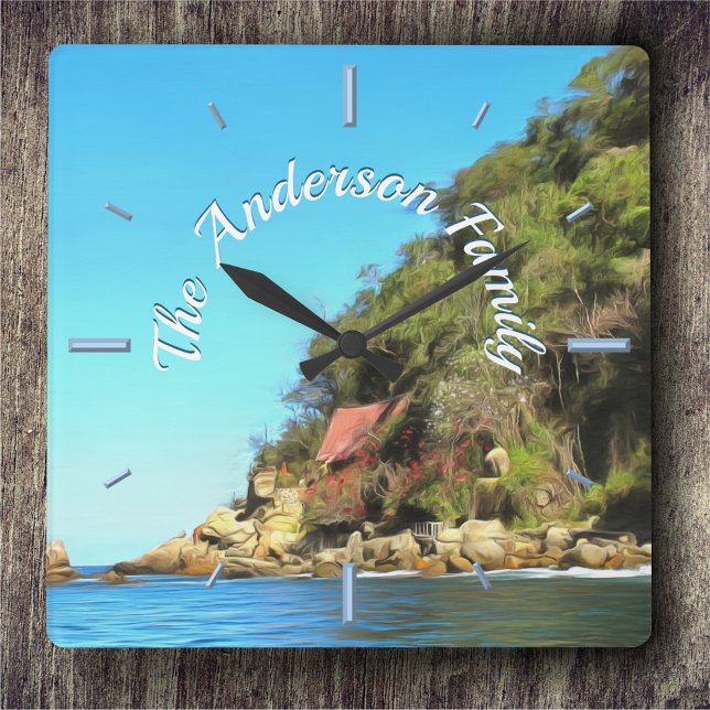 Horloge Carrée Serene Yelapa Family 0758 (Créateur téléchargé)