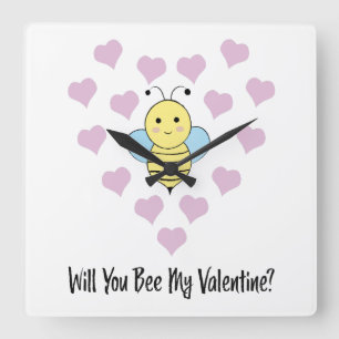 Horloge Carrée Serez-Vous Ma Valentine ?