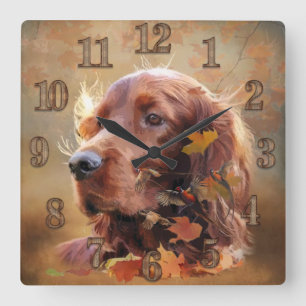 Horloge Carrée Setter irlandais