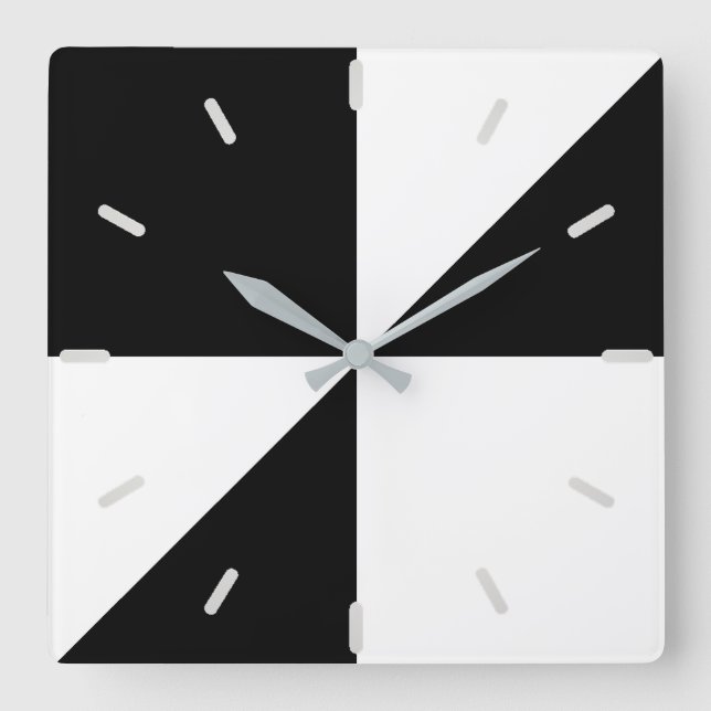 Horloge Carrée Shapes géométriales abstraites sur Black and White (Recto)