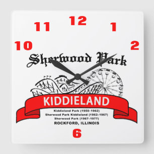 Horloge Carrée Sherwood Park Kiddieland, Rockford, IL. Amusement
