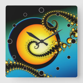 Horloge Carrée Shining Moon Fractal