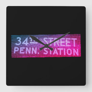 Horloge Carrée SIGNE DE LA GARE DE NY Tile 34th Street New York