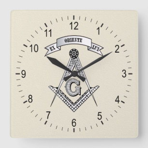 Horloge Carrée Signe maçonnique