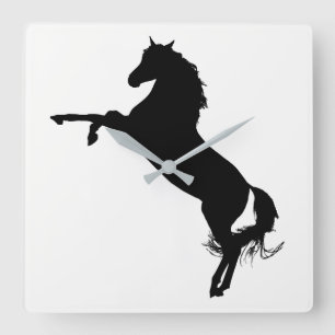 Horloge Carrée Silhouette Arabe de cheval
