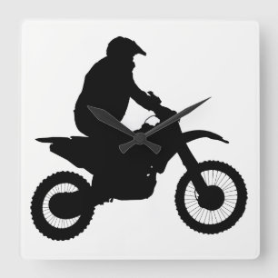 Horloge Carrée Silhouette de motocross