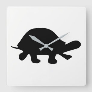 Horloge Carrée Silhouette de tortue