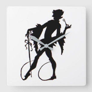 Horloge Carrée Silhouette magicienne des années 1920