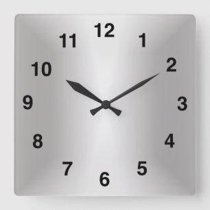 Horloge Carrée Silver Stylish 🕰️ 25e anniversaire spécial