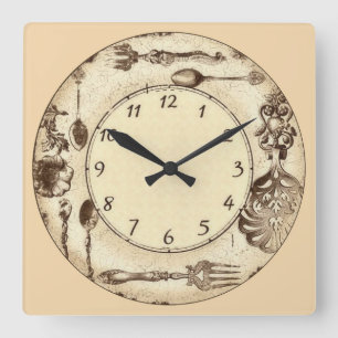 Horloge Carrée Silverware antique