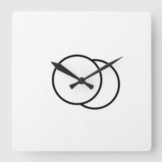 Horloge Carrée Simple logo personnalisé élégant minimal ici entre
