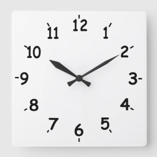 Horloge Carrée Simply Black and White