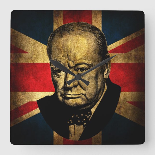 Horloge Carrée Sir Winston Churchill (Recto)