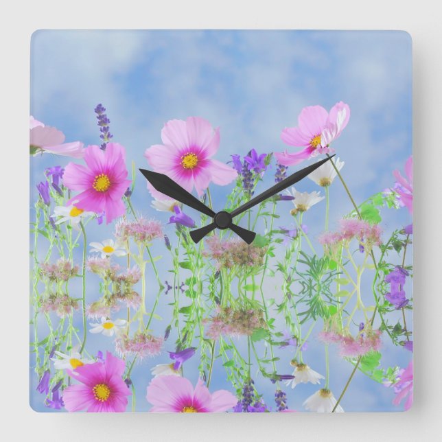 Horloge Carrée Sky Spring (Recto)