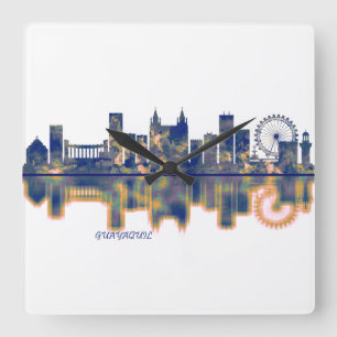 Horloge Carrée Skyline de Guayaquil