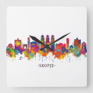 Horloge Carrée Skyline de la République de Macédoine à Skopje