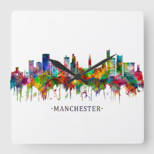 Horloge Carrée Skyline Manchester England