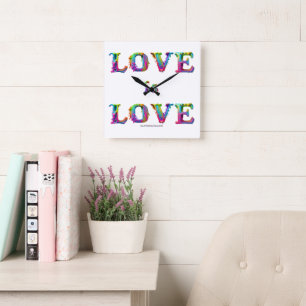 Horloge Carrée SlipperyJoe amour est l'amour goutte à goutte de f