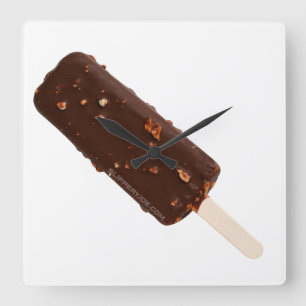 Horloge Carrée SlipperyJoe's Ice Cream Bar délicieux chocolat co