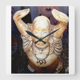 Horloge Carrée smiling buddha clock