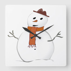 Horloge Carrée Snowman