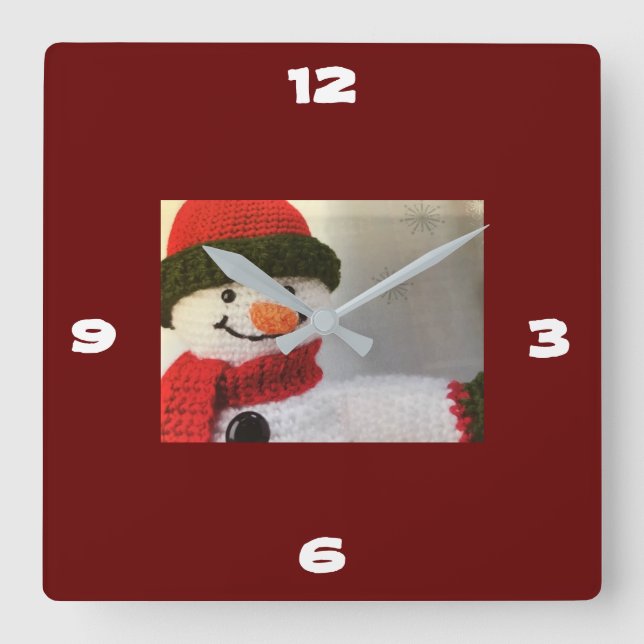 HORLOGE CARRÉE **SNOWMAN** FERMER (Recto)