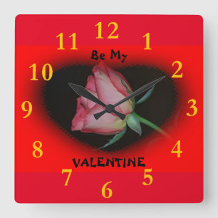 Horloge Carrée Sois ma Saint Valentin