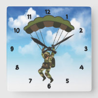 Soldat militaire / Parachutiste avec nuages