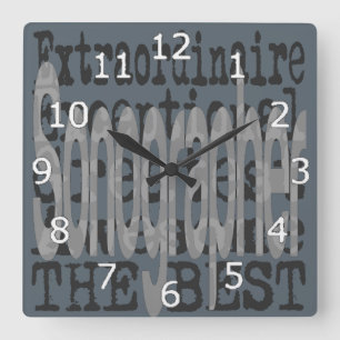Horloge Carrée Sonographer Extraordinaire