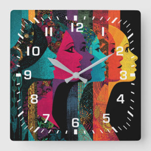 Horloge Carrée Sororité contemplant l'infini