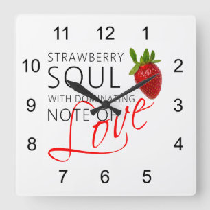 Horloge Carrée Soul aux fraises