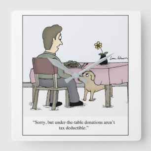 Horloge Carrée Sous la donation de Tableau le chien impose la