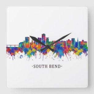 Horloge Carrée South Bend Indiana Skyline