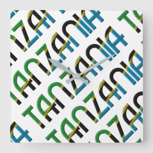 Horloge Carrée Souvenir du typographe d'Africa Tanzanie