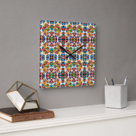 Horloge Carrée Spectre de douceur : Jelly Beans in Technicolor