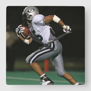 Horloge Carrée Sports photo de football personnalisés