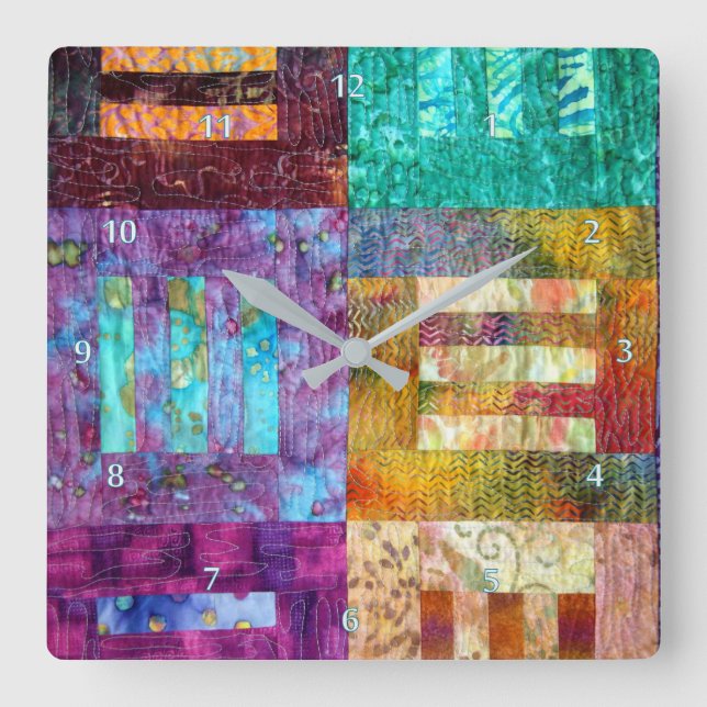 Horloge Carrée Squares de quilting (Recto)