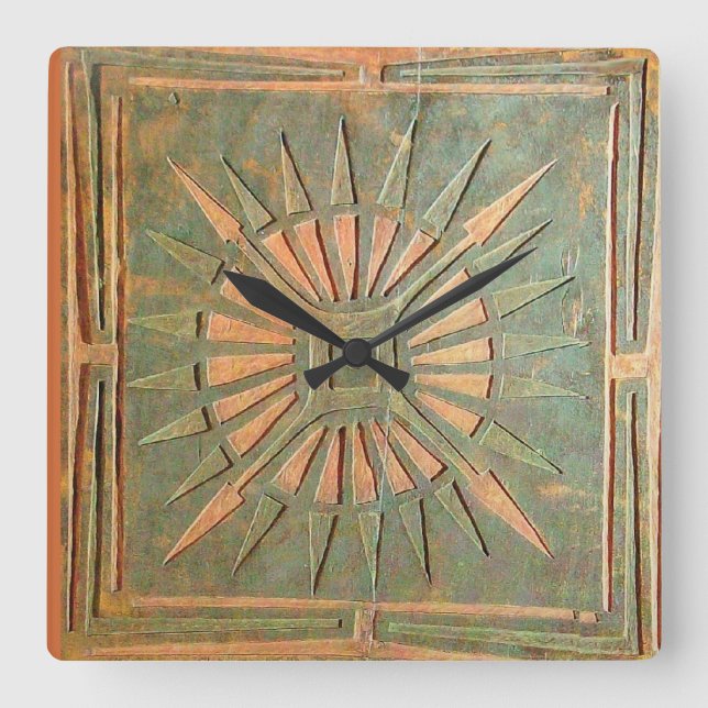 Horloge Carrée STAR DU MATIN, Vert Brown antique (Recto)