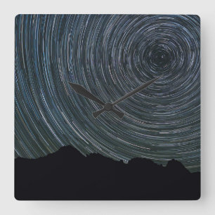 Horloge Carrée Star Trails Around Polaris   Col d'Ingall