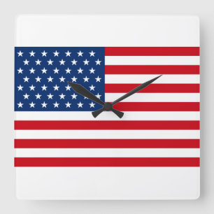 Horloge Carrée Stars and Stripes USA