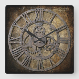 Horloge Carrée Steampunk 1 carré