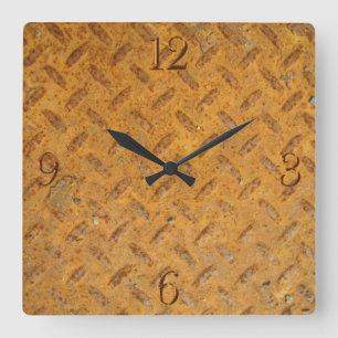 Horloge Carrée Steampunk Ancien Effet de métal rouillé