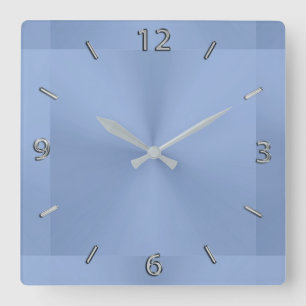Horloge Carrée Steel Blue Modern Metallc Wall Clock