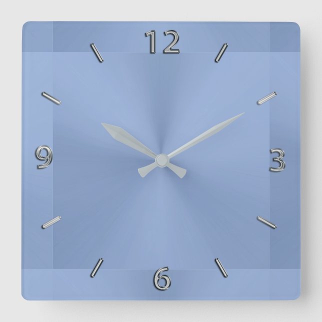 Horloge Carrée Steel Blue Modern Metallc Wall Clock (Recto)
