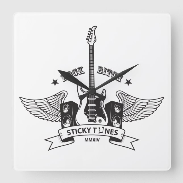Horloge Carrée Sticky tunes | Montre Édition de rock style (Recto)