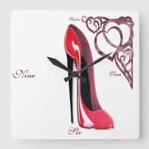 Horloge Carrée Stiletto shoe Art Clocks